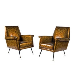 Pair of Tortoise Club Chairs