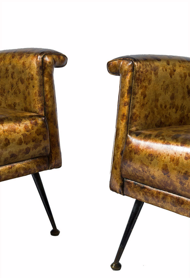 Pair of Tortoise Club Chairs In Excellent Condition In San Francisco, CA