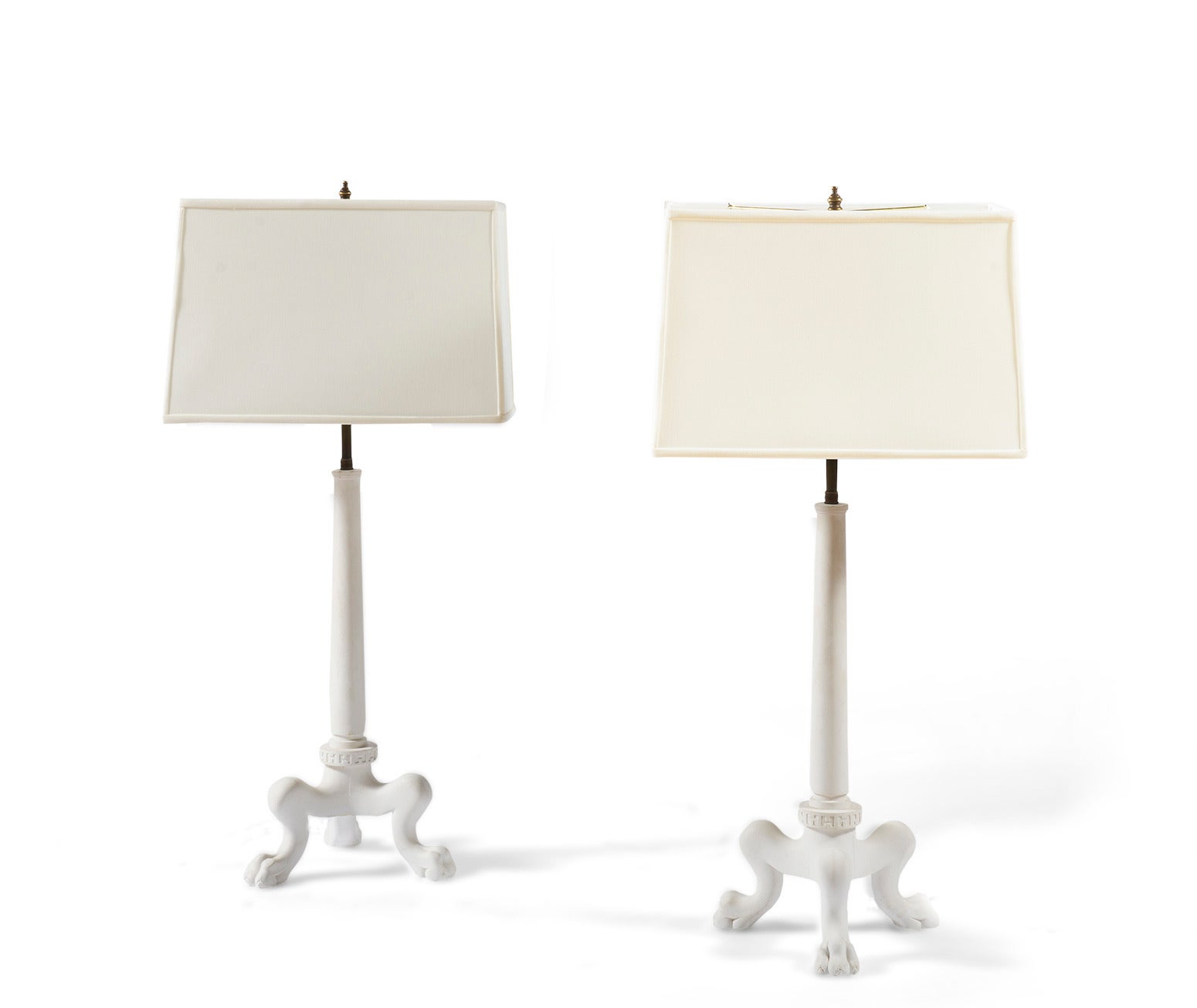 Pair of Plaster Paw Table Lamps