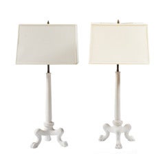 Pair of Plaster Paw Table Lamps