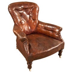 Leather Balloon Back Chair