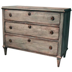 Antique Gustavian Blue Chest of Drawers