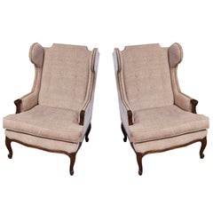 Pair of Louis XV Style Wing Chairs