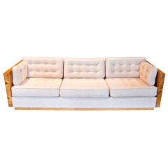 Burled Olivewood Sofa by Milo Baughman