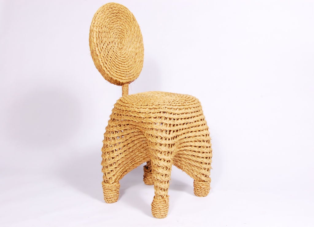 20th Century Set of 8 Woven Rattan Chairs