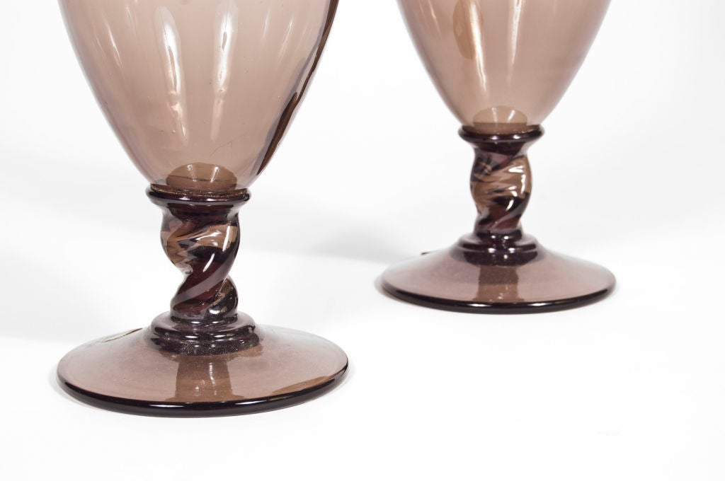 Pair of Tall Murano Decanters 3