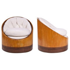 Pair of Paul Tuttle Barrel Chairs