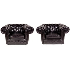 Pair of Black Chesterfield Clubs