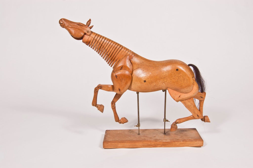 Carved Horse Model on Stand