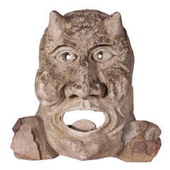Vintage Stone Satyr Face