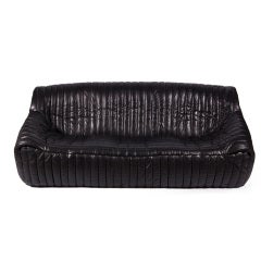 Black Leather Living Scape - Three Seater by Cinna Annie Hieron