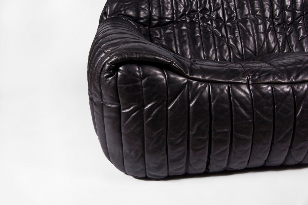 Late 20th Century Black Leather Living Scape - Two Seater by Cinna Annie Hieronim