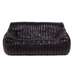 Black Leather Living Scape - Two Seater by Cinna Annie Hieronim