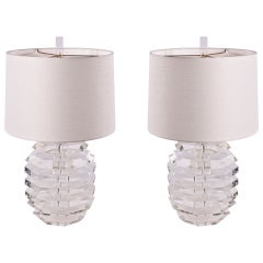 Pair of Honeycomb Lamps