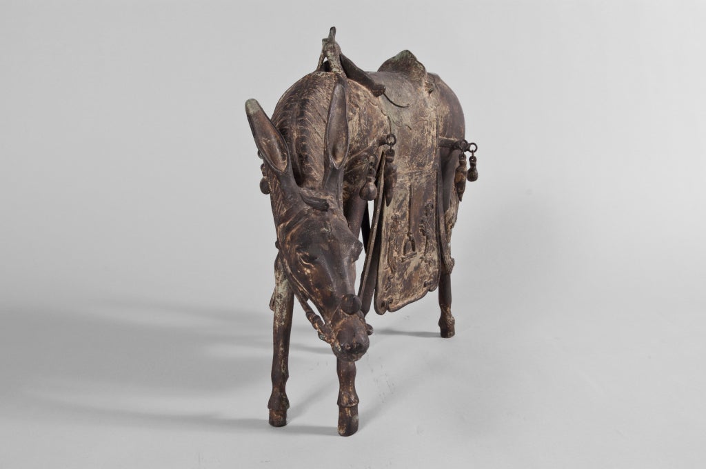 Mid-20th Century Bronze Cast Mongolian Mule