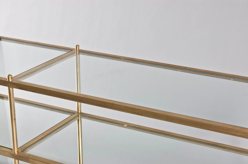 French Three-tiered Brass Shelving Unit
