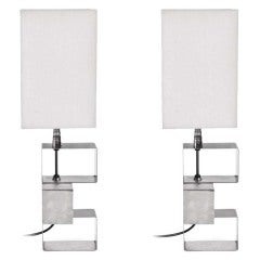 Pair of Lever House Lamps by Gianni Vallino