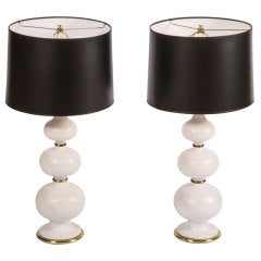 Pair of Porcelain Table Lamps by Gerald Thurston for Lightolier