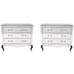 Pair of Mirrored French Chests