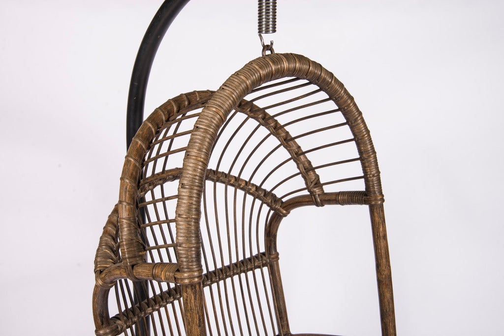 French Rattan Hanging Pod Chair