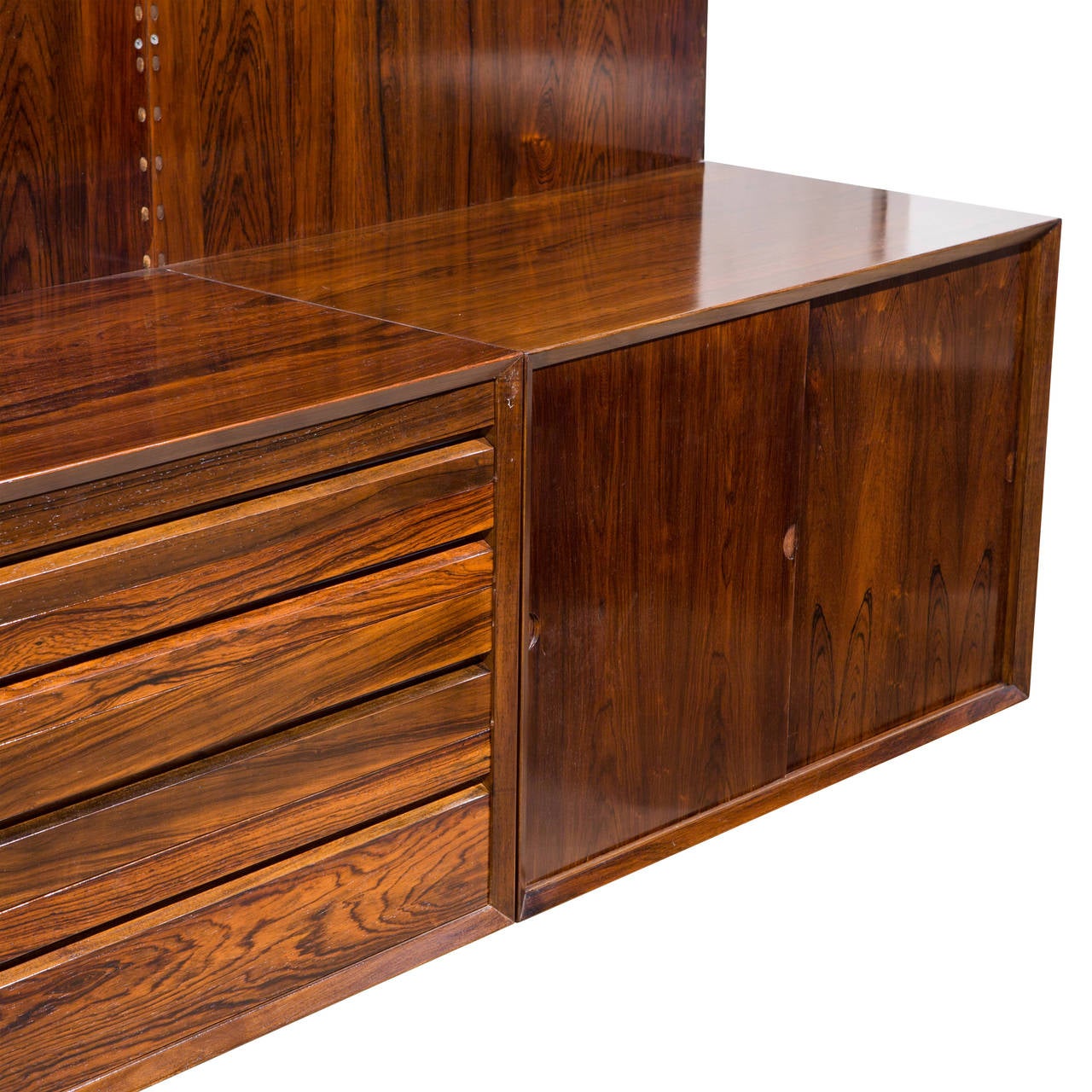 Modular Danish Rosewood Wall Unit by Poul Cadovius In Excellent Condition In San Francisco, CA