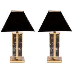 Vintage Lacquered Ambre Lamps