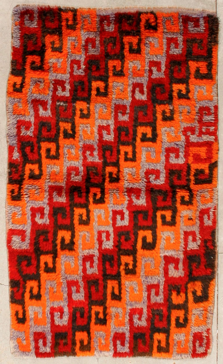 Woven in central Turkey. A classic abstract turkish tulu sleeping rug.