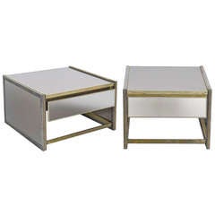 Pair of Boxey Mirrored Side Tables