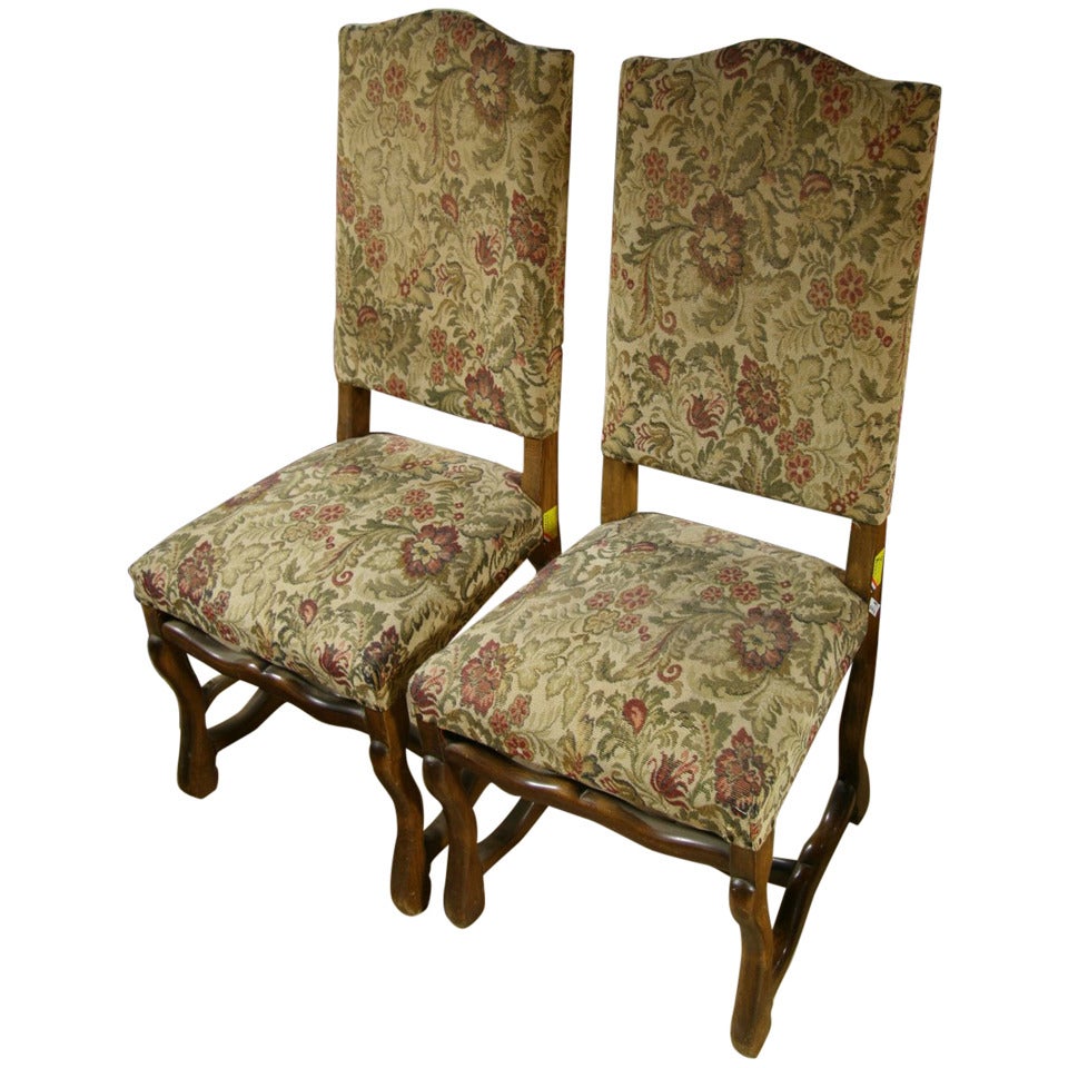 ON SALE  Chairs Pair of French Mouton For Sale
