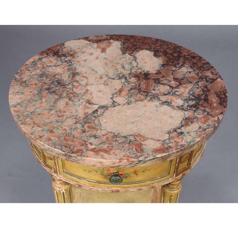 Pair of 1920s Painted Marble Tables In Good Condition In San Francisco, CA