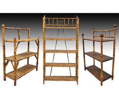 Three piece bamboo shelfs