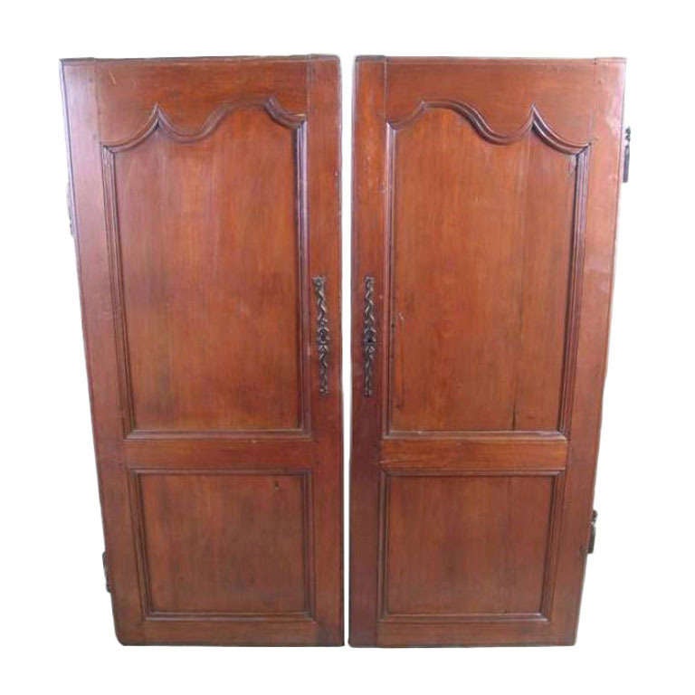 CLOSING SALE Doors Pair of 19th Century French Fruitwood Armoire Doors