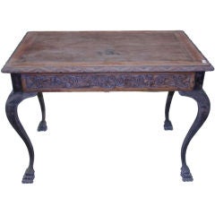 1920's Italian Baroque Carved Wood Table