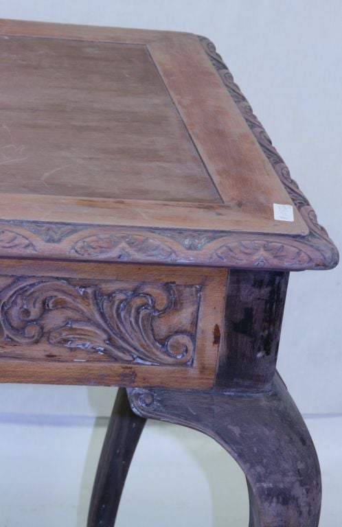 French 1920's Italian Baroque Carved Wood Table