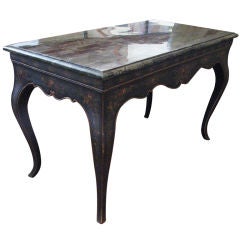 19th Century Painted Chinoisserie Center Table With Stone Top
