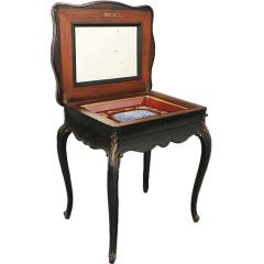 Antique 19th Century Ebonized Dressing Table with Single Drawer