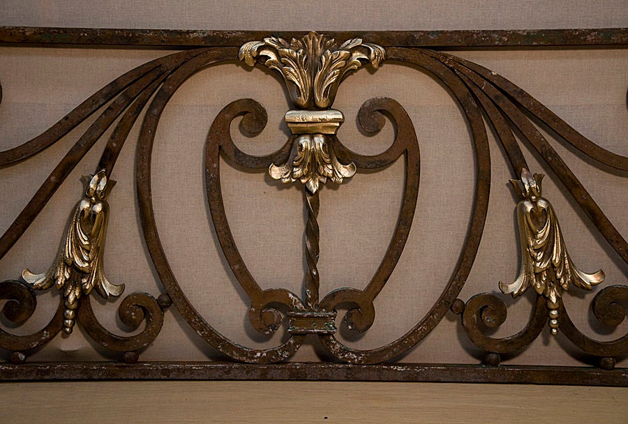 Great 19th century 8 foot wrought iron and bronze panel.