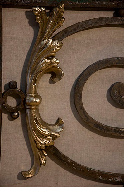 Louis XV Panel 19th Century Wrought Iron and Bronze 
