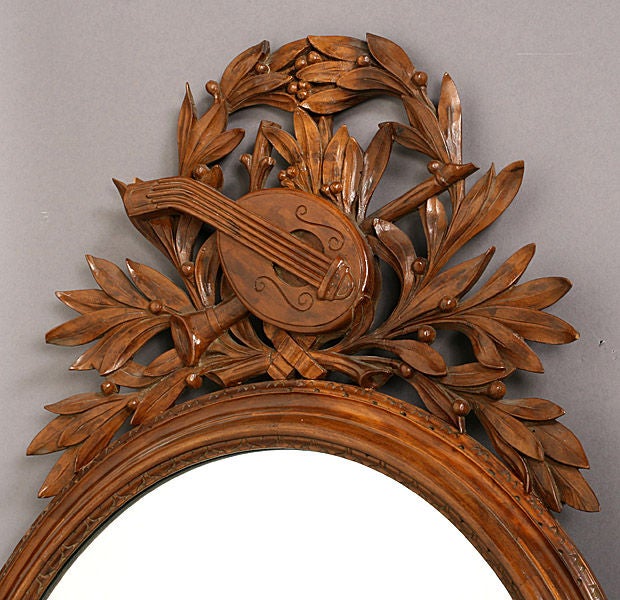 Louis XV CLOSING SALE Mirror Hand-Carved M. Grieve Co with Trophe'  Carving For Sale