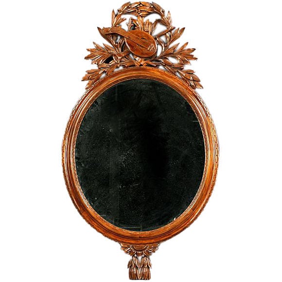 CLOSING SALE Mirror Hand-Carved M. Grieve Co with Trophe'  Carving For Sale