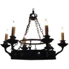 Late 19th Century Six-Arm Iron Chandelier 11
