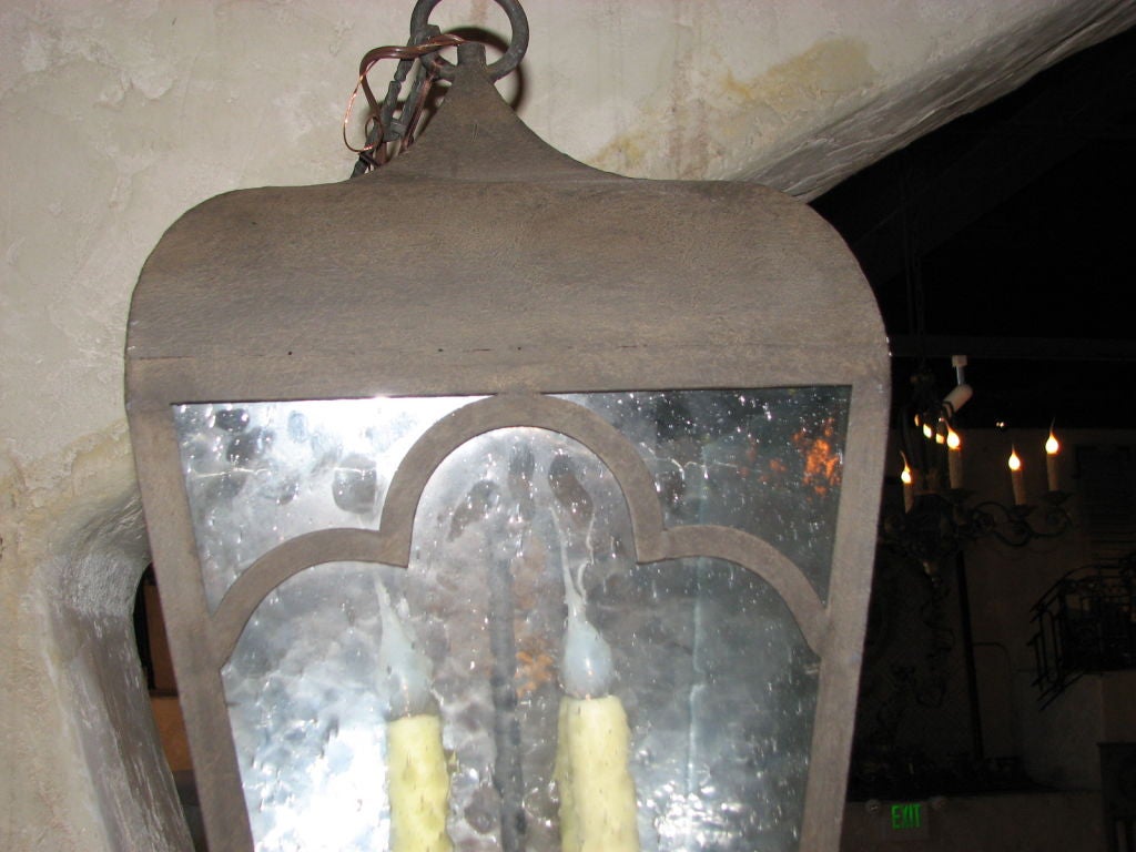 Iron ON SALE Lantern  Reproduction Tudor Laura Lee With Seeded Glass For Sale