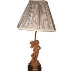19th Century French Terracotta Figurine Lamp