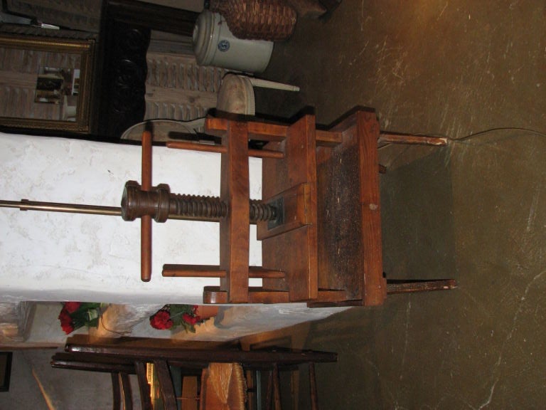 Late 19th Century Wooden Book Press Made Into Custom Lamp