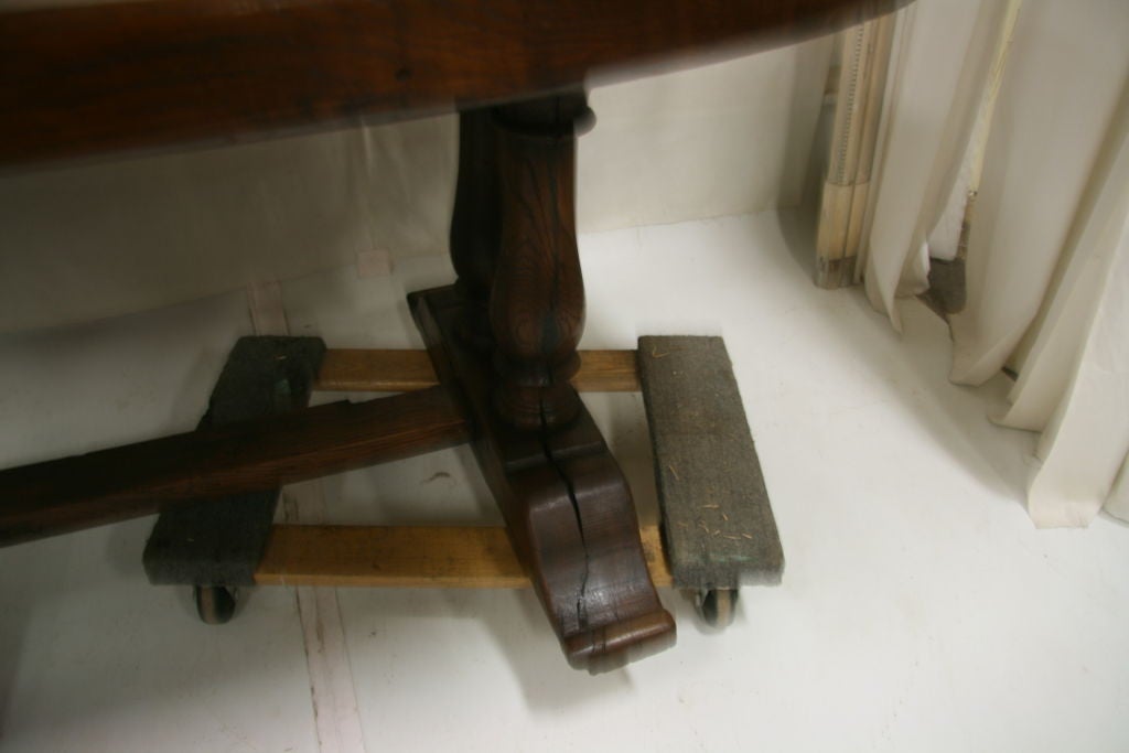 French Table, Early 19th Century Oval Monastary Trestle