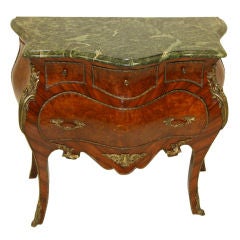 19th Century French Marquetry Bombay Shape Commode