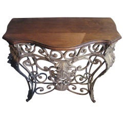 Fabulous French Iron Console Art Deco Period ( 2 available )