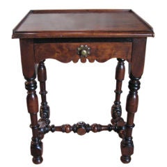 Exquisite Early 19th Century French Walnut Turned Leg Table