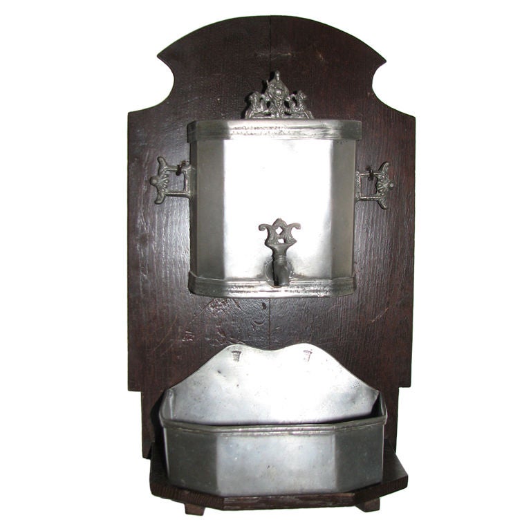 18th Century French Pewter Lavabo with Markings