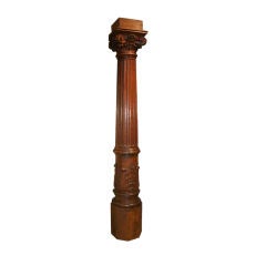 ON SALE  Column Early 19th C  Oak with Ionic Base and Doric Top 